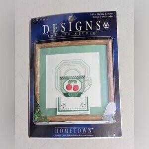 Designs For The Needle Cherry Teacup Cross Stitch Kit #5354 Hometown Collection